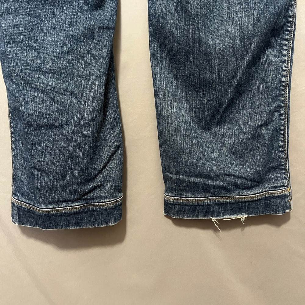 Vintage 90's Lands' End Lined Denim Cargo Pants 8 Pockets Blue Jeans Size 16 - Picture 4 of 11